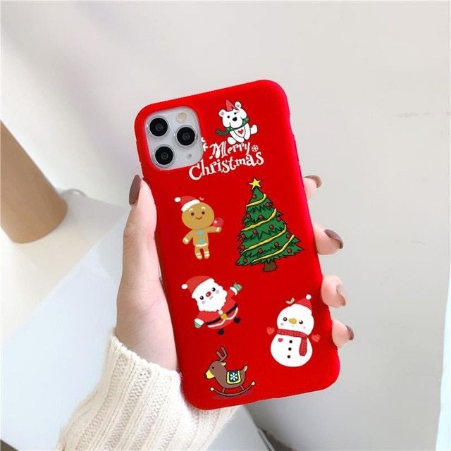 Christmas red cartoon frosted painted phone case Christmas red cartoon frosted painted phone case